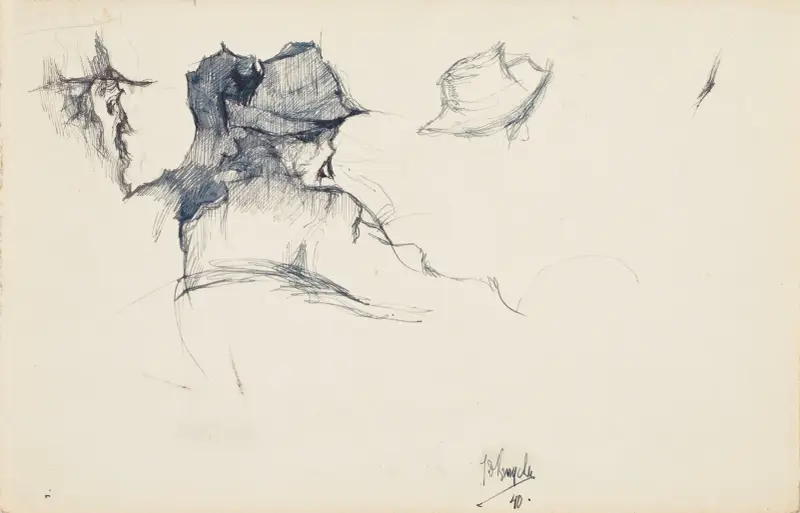 Figurer, sedda från ryggen av Jules De Bruycker