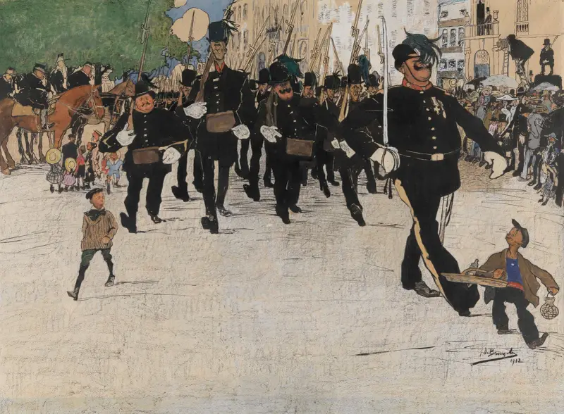 Het défilé van de burgerwacht in Gent av Jules De Bruycker