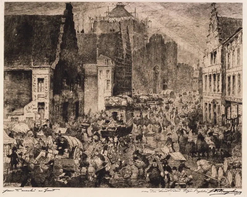 Marknadsdag i Gent av Jules De Bruycker