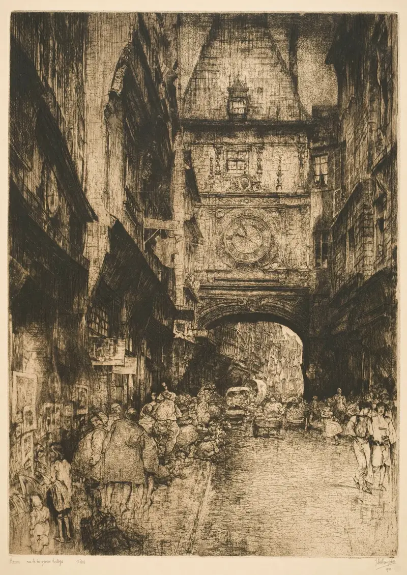 Rouen. Klocktornsgatan av Jules De Bruycker