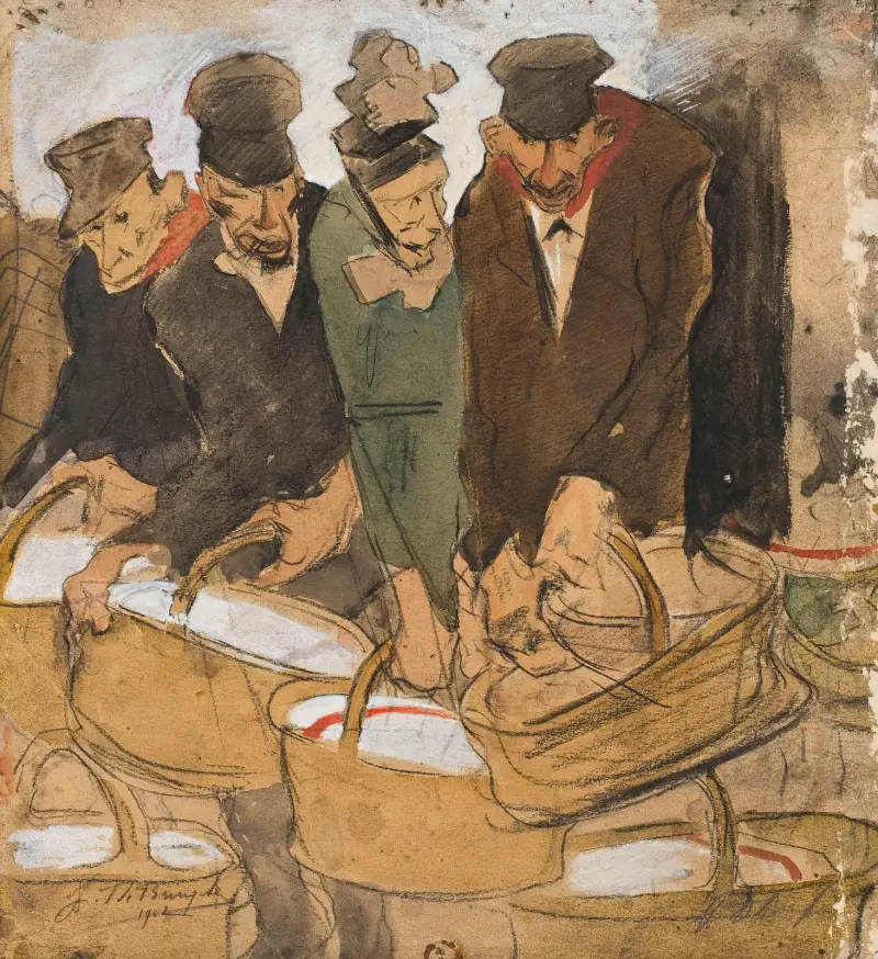 Smörgatan i Gent (Äggförsäljare) av Jules De Bruycker