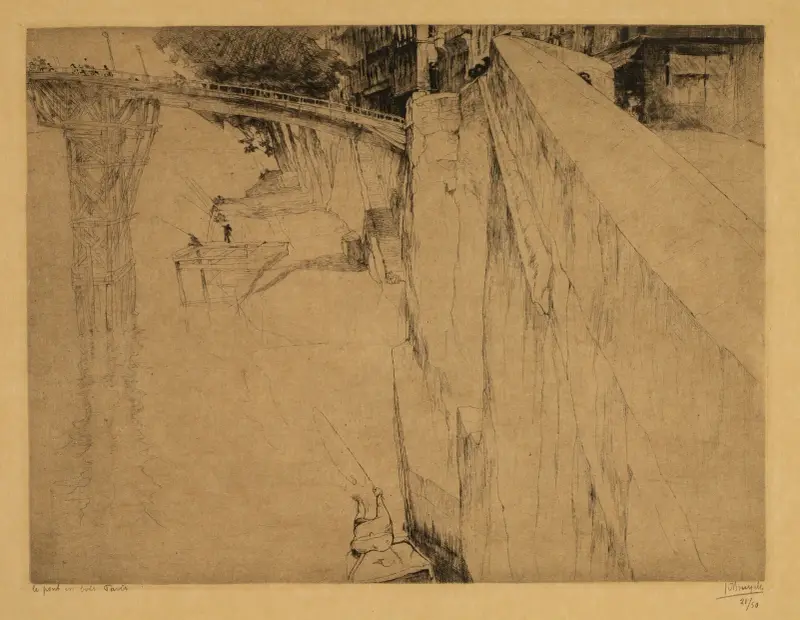 Träbron i Paris av Jules De Bruycker