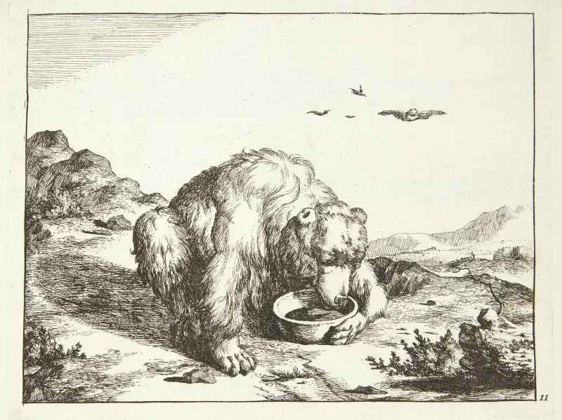 Trinkender Bär von Marcus de Bye