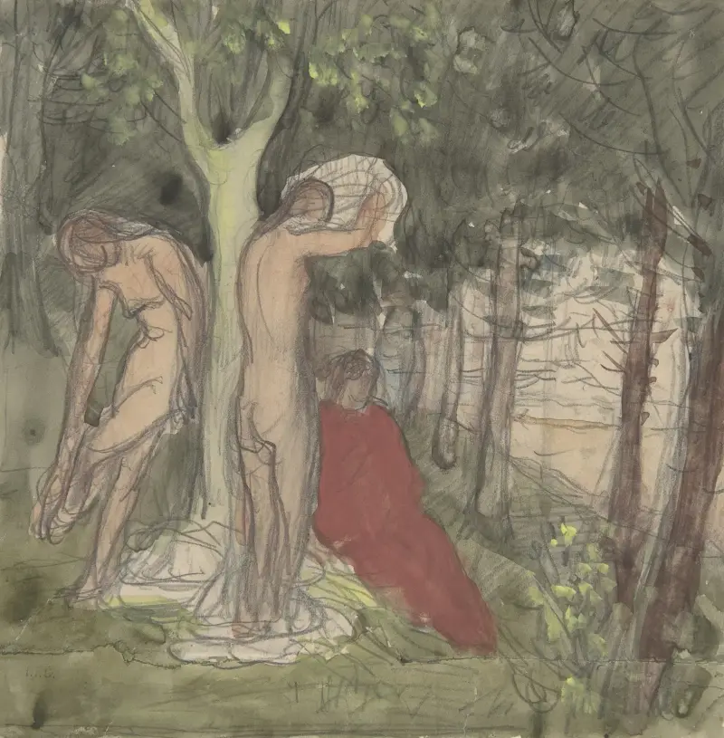 Badande av Pierre Puvis de Chavannes