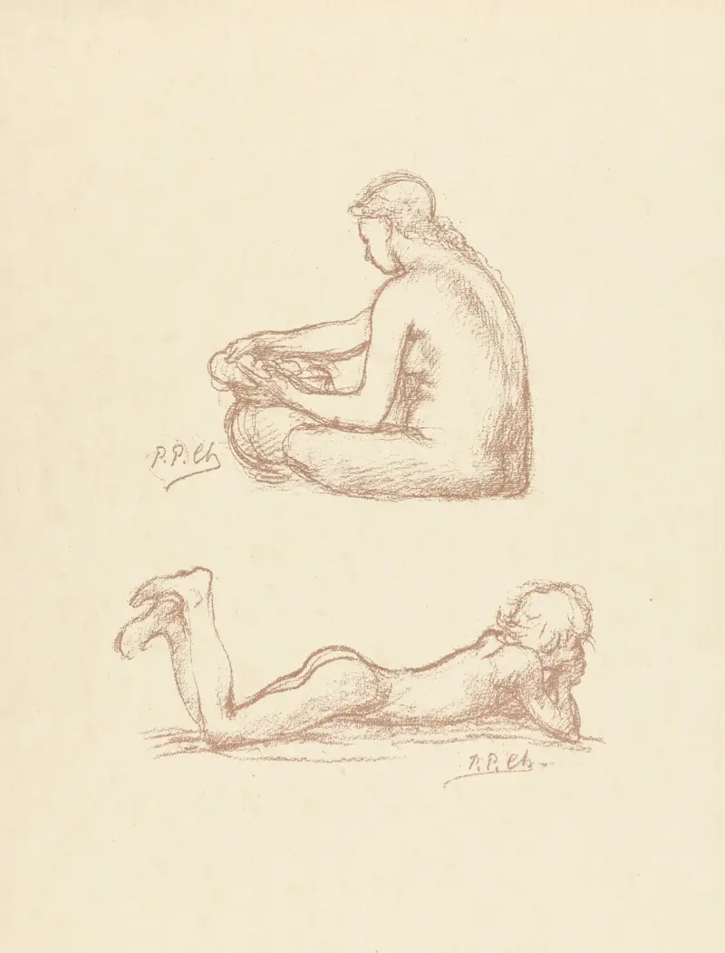 Nakenstudier av Pierre Puvis de Chavannes