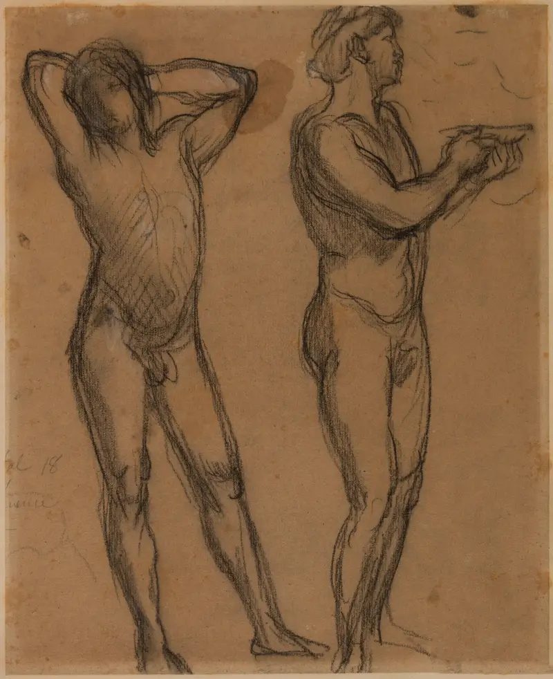Två nakna män av Pierre Puvis de Chavannes