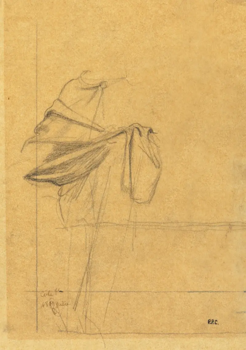 Draperistudie av Pierre Puvis de Chavannes