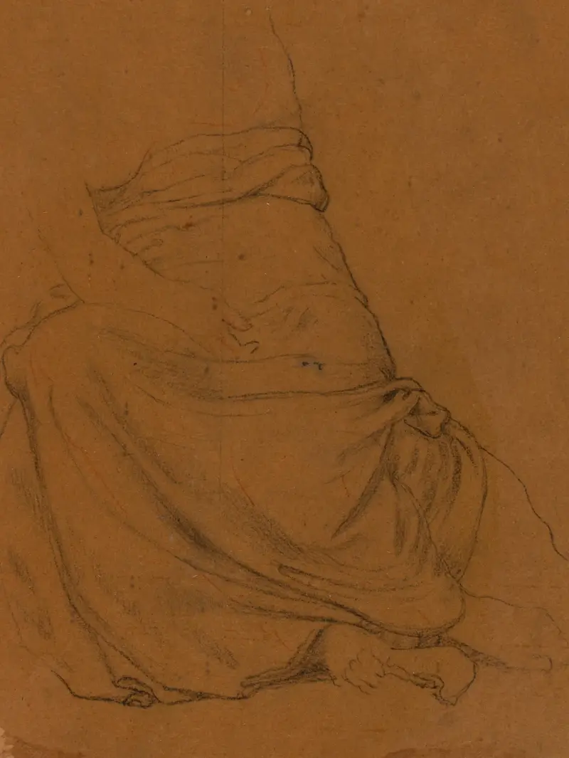 Draperistudie av Pierre Puvis de Chavannes