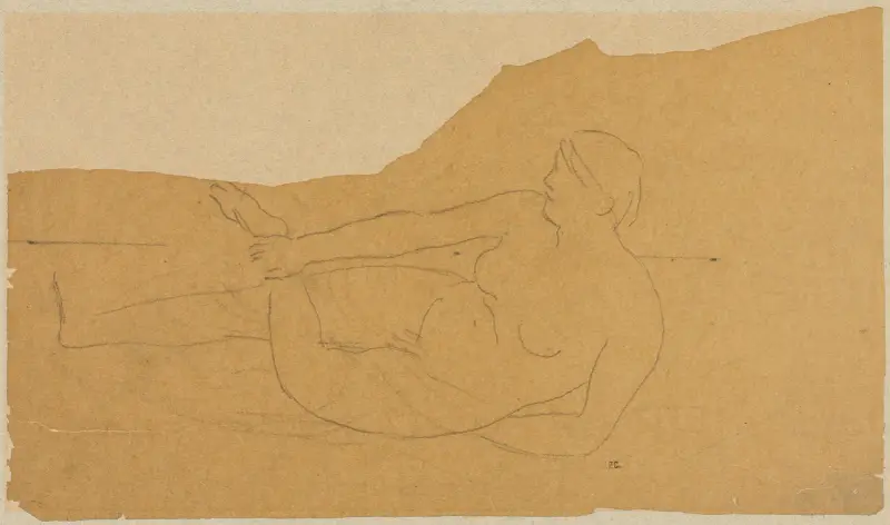 Kvinlig nakenstudie av Pierre Puvis de Chavannes