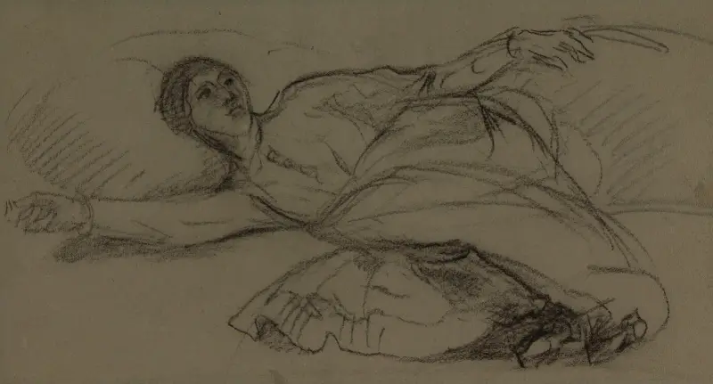 Liggande kvinna av Pierre Puvis de Chavannes