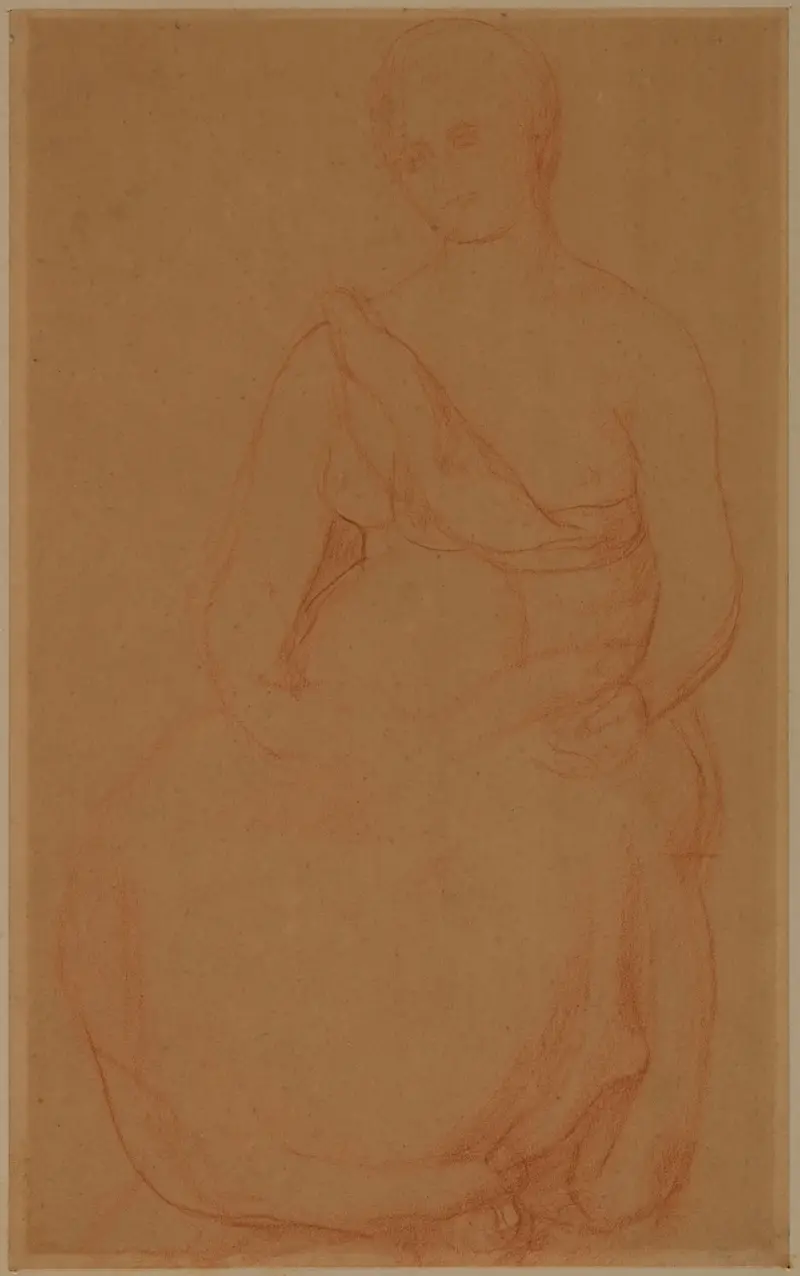 Sittande kvinna, framifrån av Pierre Puvis de Chavannes