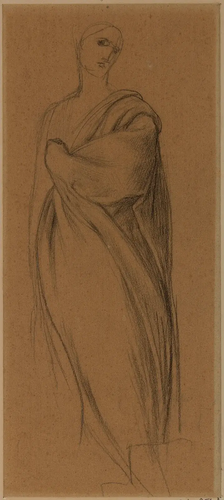 Draperad kvinna, stående, framifrån av Pierre Puvis de Chavannes
