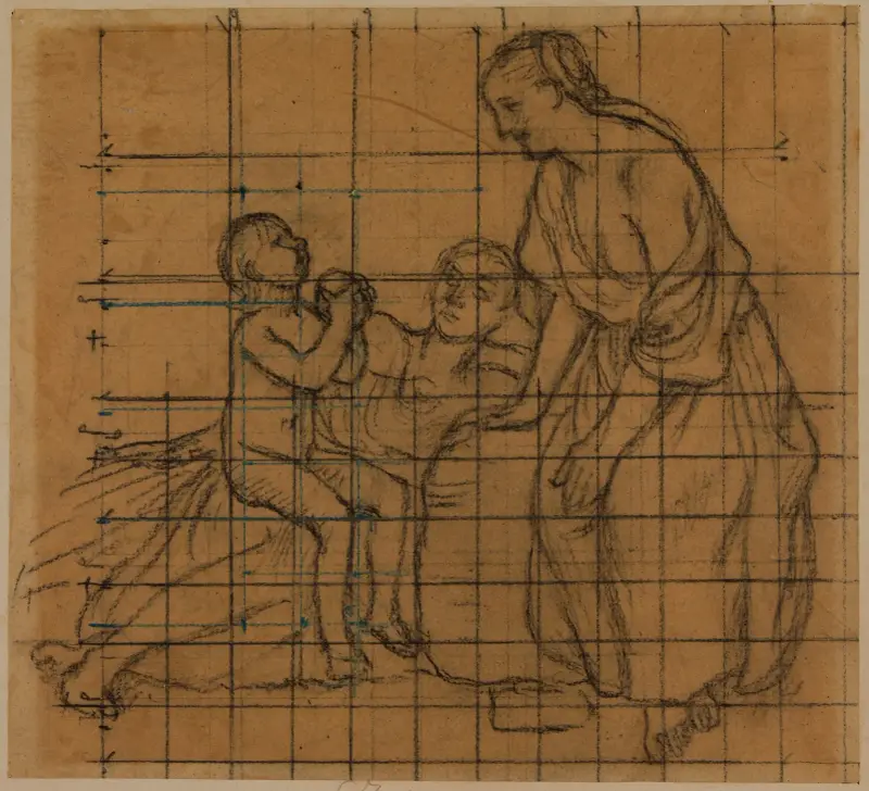 Gruppe aus zwei Frauen und einem Kind von Pierre Puvis de Chavannes
