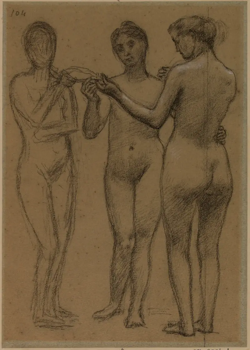 Grupp av tre kvinnor av Pierre Puvis de Chavannes