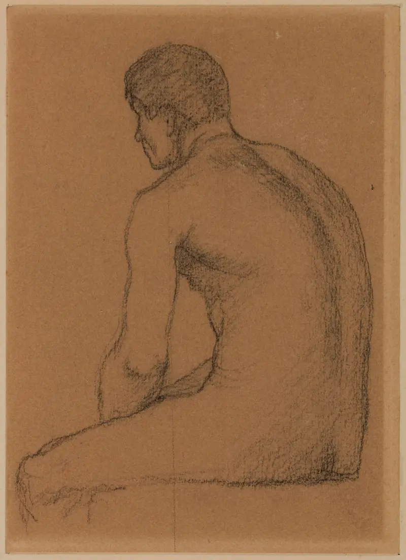 Sittande man, bakifrån av Pierre Puvis de Chavannes