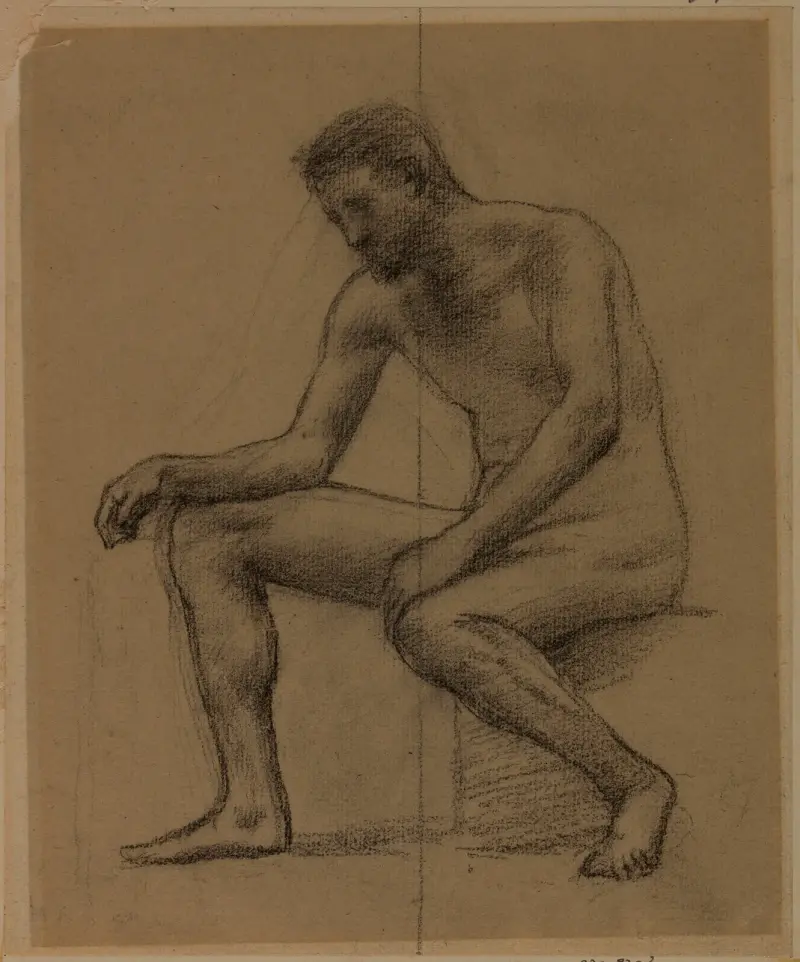 Sittande man av Pierre Puvis de Chavannes