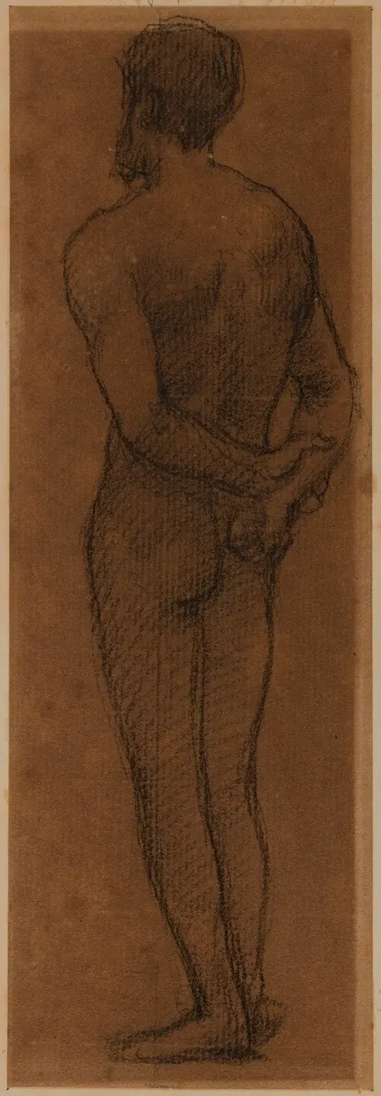 Man stående med ryggen vänd, armarna korsade på ryggen av Pierre Puvis de Chavannes