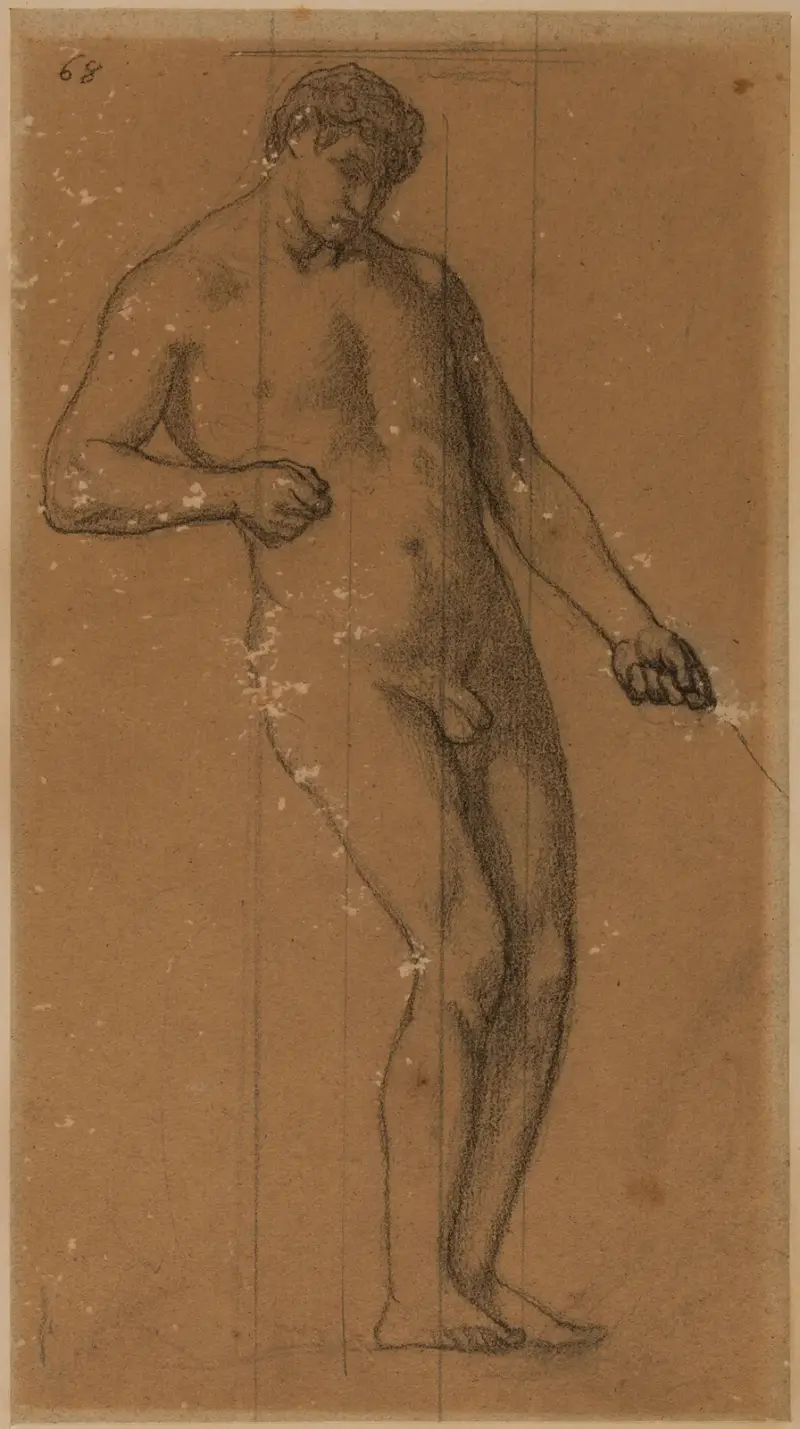Stående man, trekvartsvy mot höger av Pierre Puvis de Chavannes