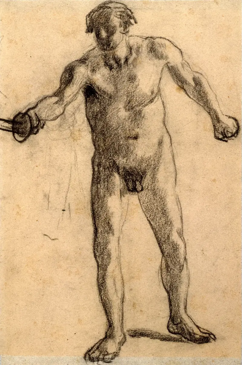 Stående man med sabel i höger hand av Pierre Puvis de Chavannes