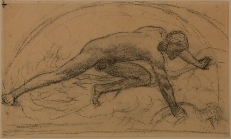 Man nu instängd i en halvcirkel av Pierre Puvis de Chavannes