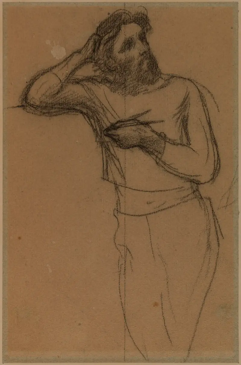 Stående man, sedd framifrån till knäna av Pierre Puvis de Chavannes