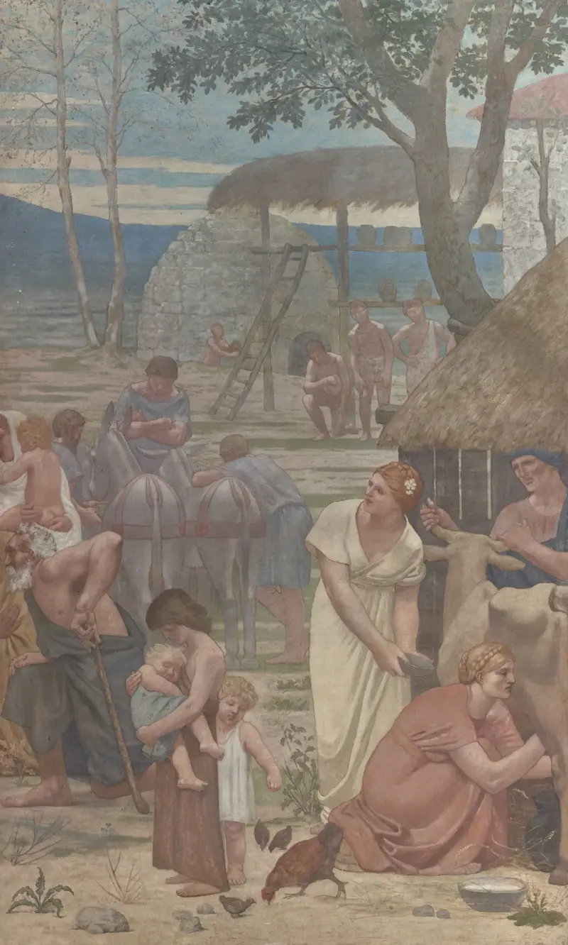 Mötet mellan den heliga Geneviève och den helige Germanus av Pierre Puvis de Chavannes