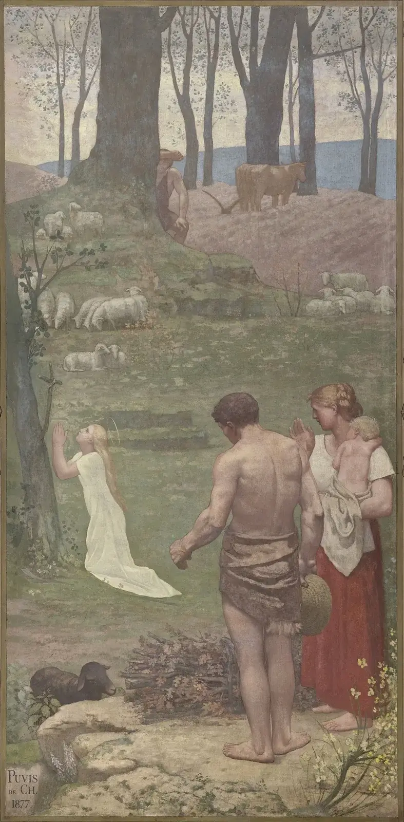 Sankta Genovevas barndom av Pierre Puvis de Chavannes