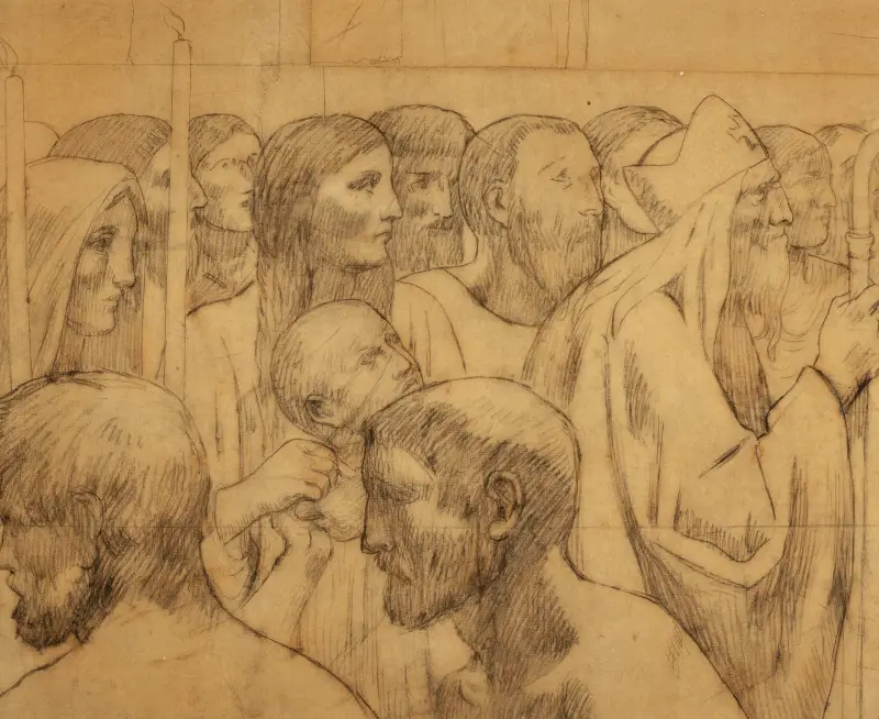 Skiss till muralmålning föreställande S:ta Geneviève av Pierre Puvis de Chavannes