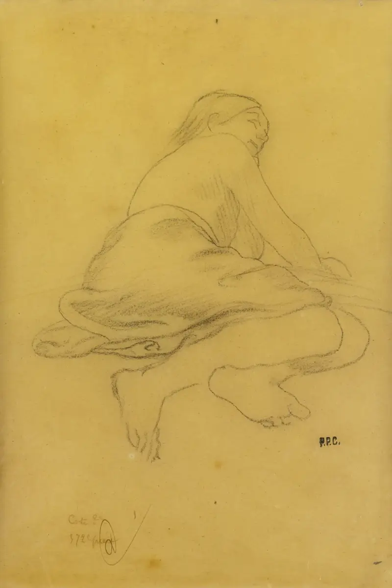 Półleżąca na wpół udrapowana postać, Pierre Puvis de Chavannes