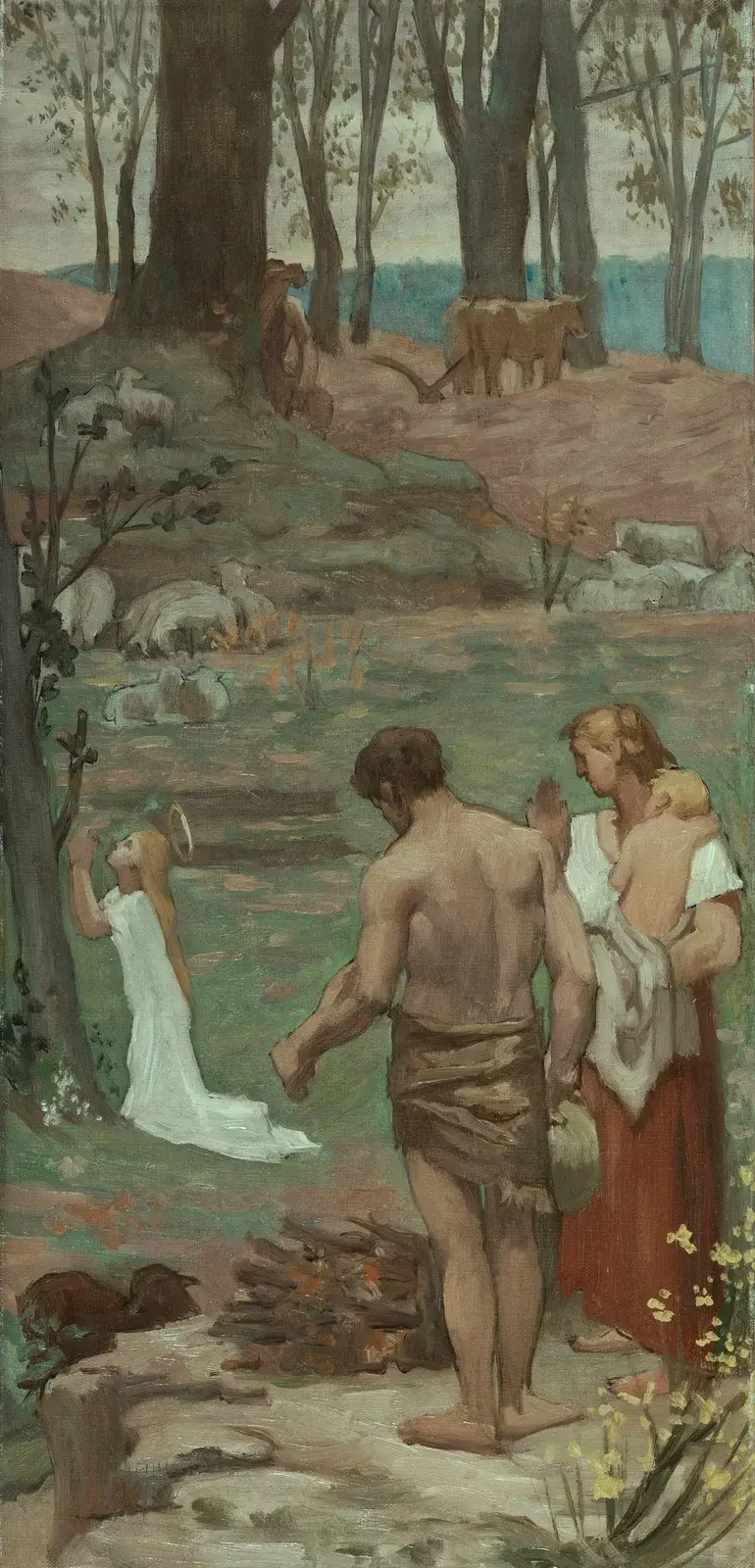 Sankta Geneviève som barn i bön av Pierre Puvis de Chavannes