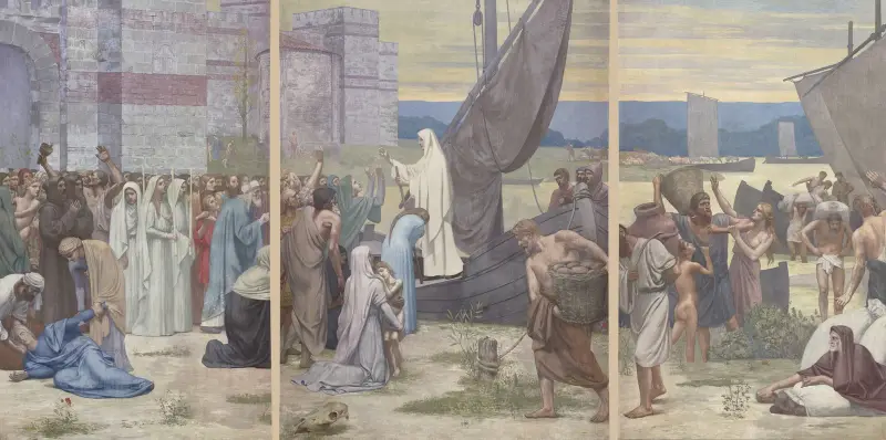 Die heilige Genoveva versorgt das belagerte Paris mit Nahrung von Pierre Puvis de Chavannes
