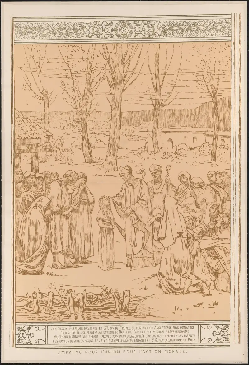 Scéna ze života svaté Jenovéfy… Union pour l'Action morale, Pierre Puvis de Chavannes