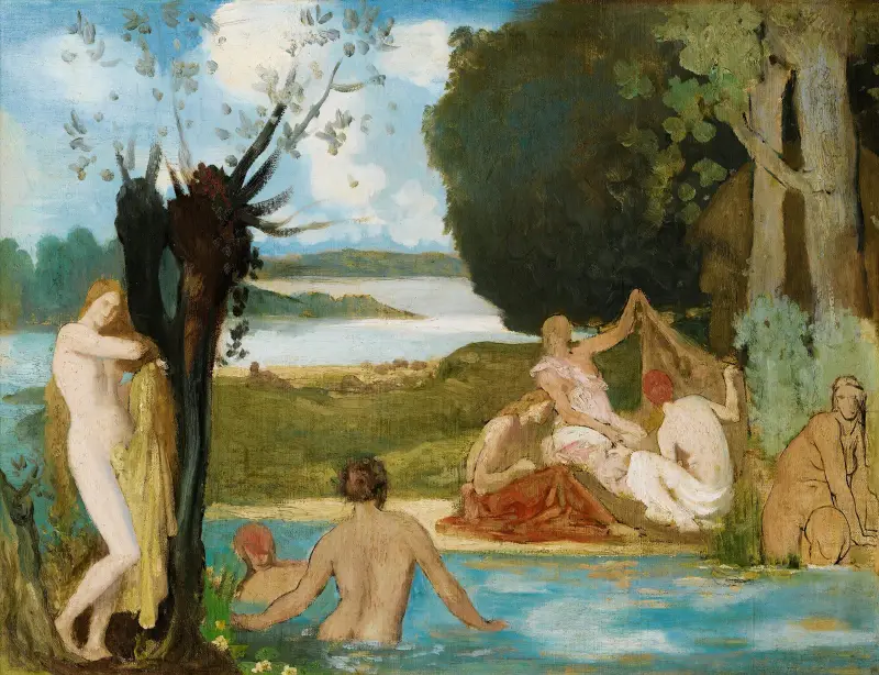 Skiss till sommaren; badet av Pierre Puvis de Chavannes