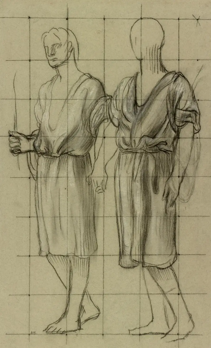 Study of Two Standing Figures av Pierre Puvis de Chavannes
