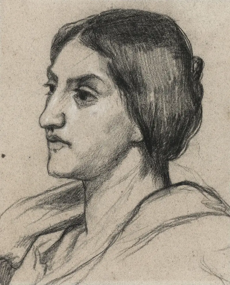 Kvinnohuvud av Pierre Puvis de Chavannes