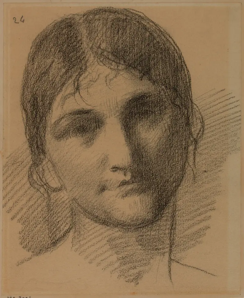 Kvinnoansikte av Pierre Puvis de Chavannes