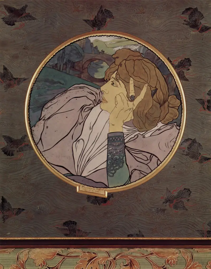 Det ondas röst eller Melankoli, tondo av Georges de Feure