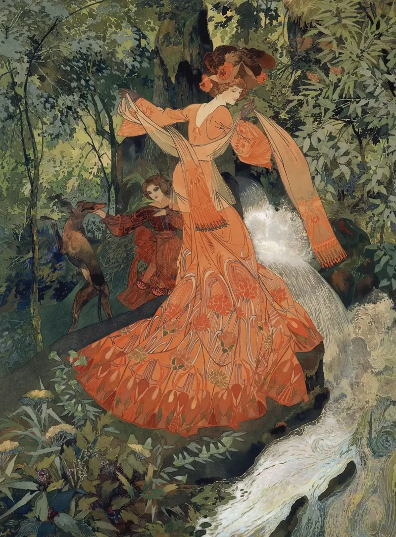 Elegante Pres D’une Source av Georges de Feure