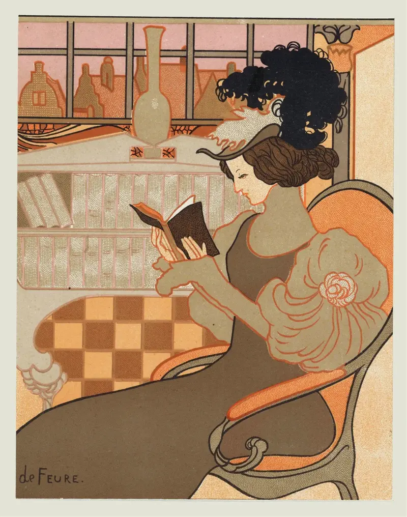 Nyårshälsning från Octave Uzanne för år 1897 av Georges de Feure