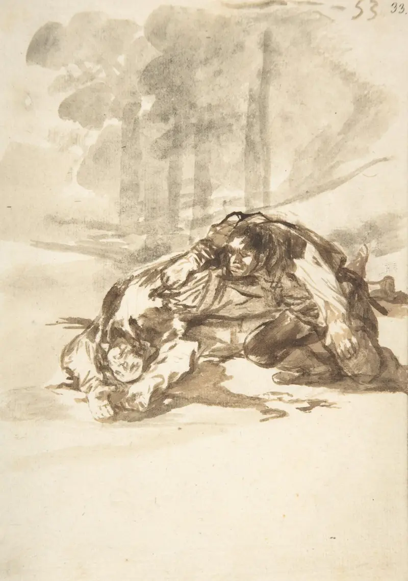 Mężczyzna dźgający drugiego, Francisco de Goya
