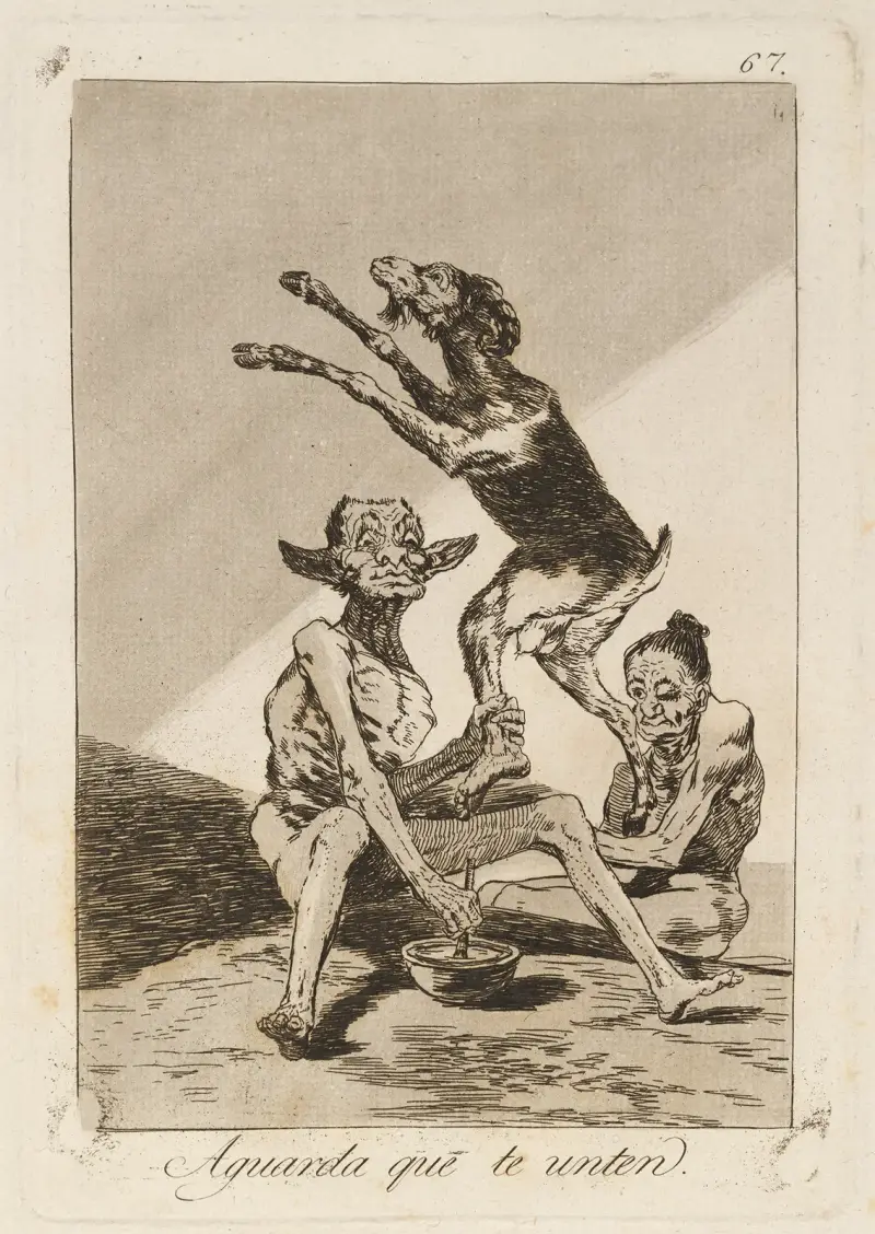 Aguarda que te unten. (Wait till you’ve been anointed.) av Francisco de Goya