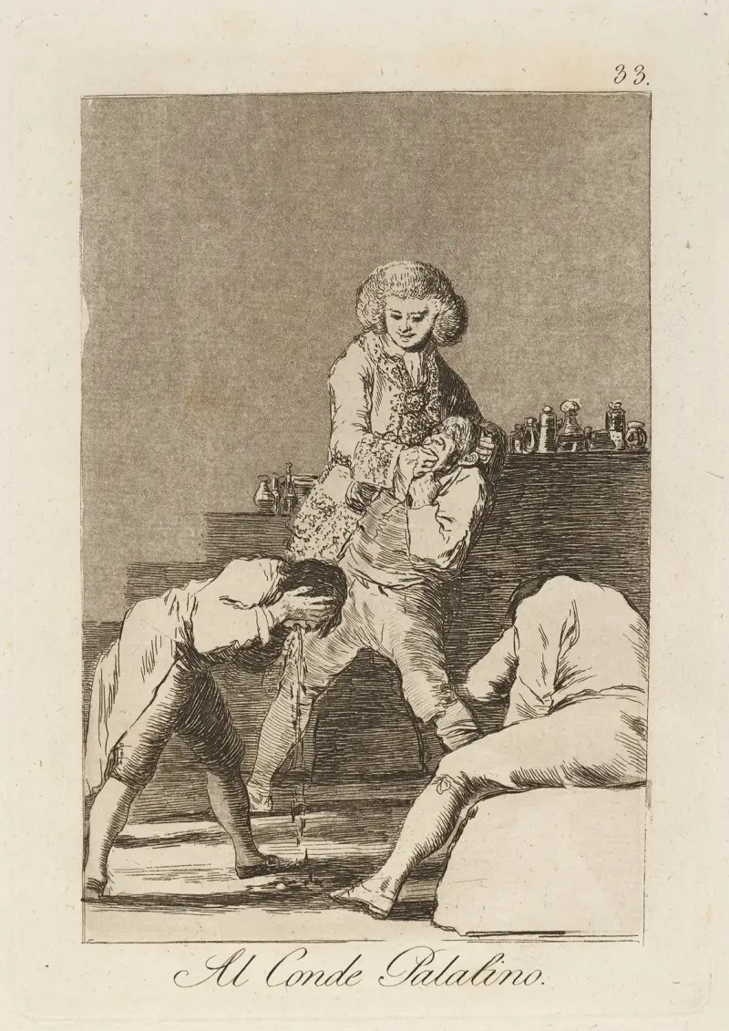 Al Conde Palatino. (To the Count Palatine [or] Count of the Palate) av Francisco de Goya