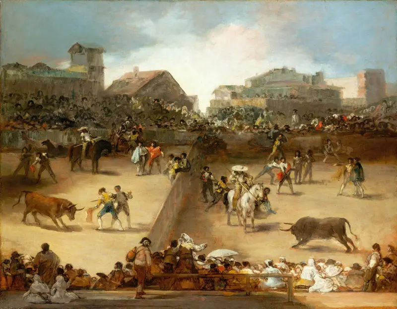 Bullfight in a Divided Ring av Francisco de Goya