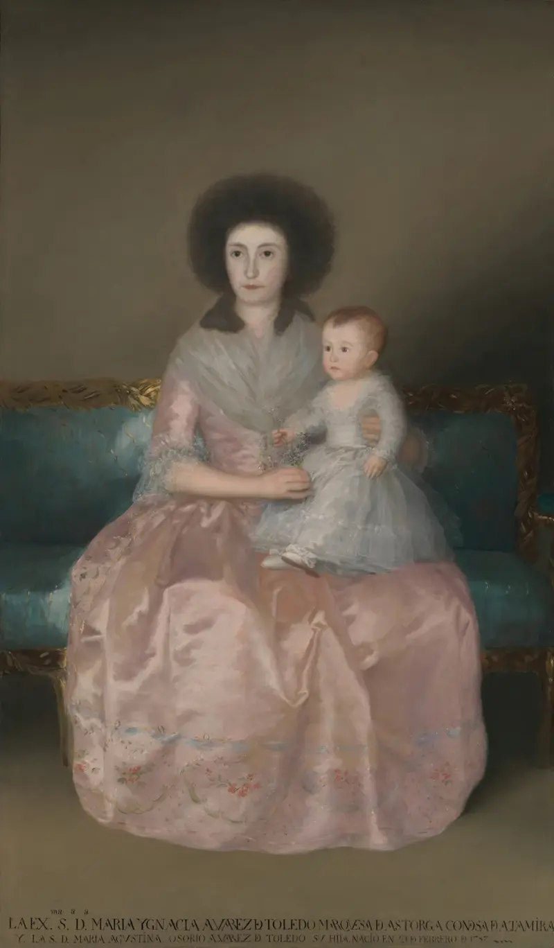 Grevinnan av Altamira och hennes dotter María Agustina av Francisco de Goya