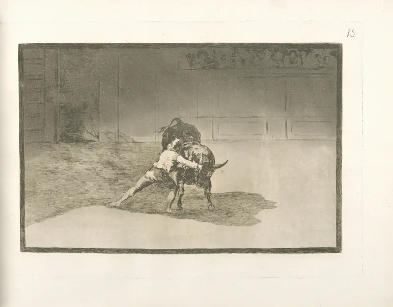 El famoso Martincho poniendo banderillas al quiebro av Francisco de Goya