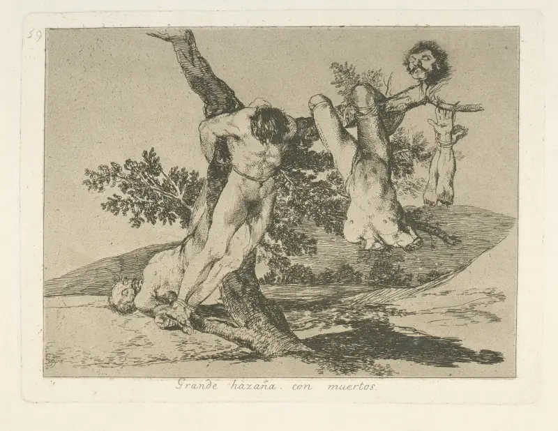 Grande hazaña con muertos av Francisco de Goya