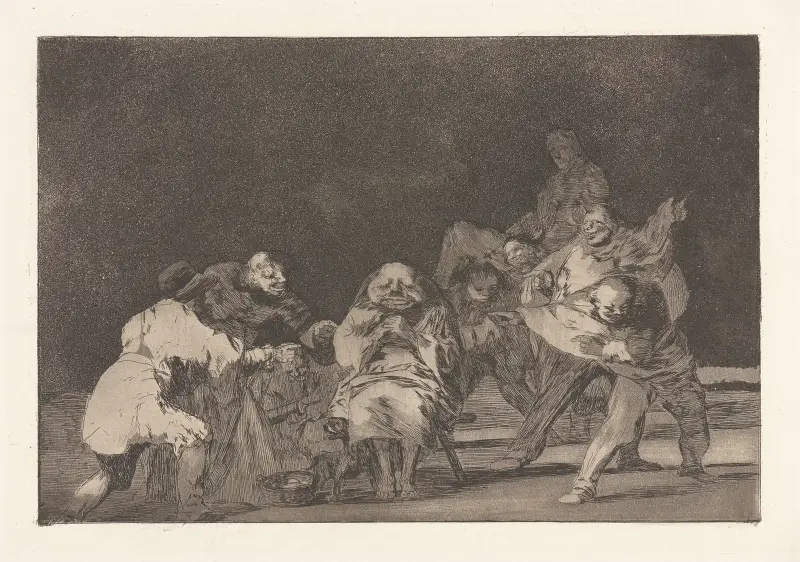 He Who Does Not Like Thee Will Defame Thee in Jest [Loyalty] (El Que No Te Ama, Burlando te Difama [La Lealtad]) av Francisco de Goya