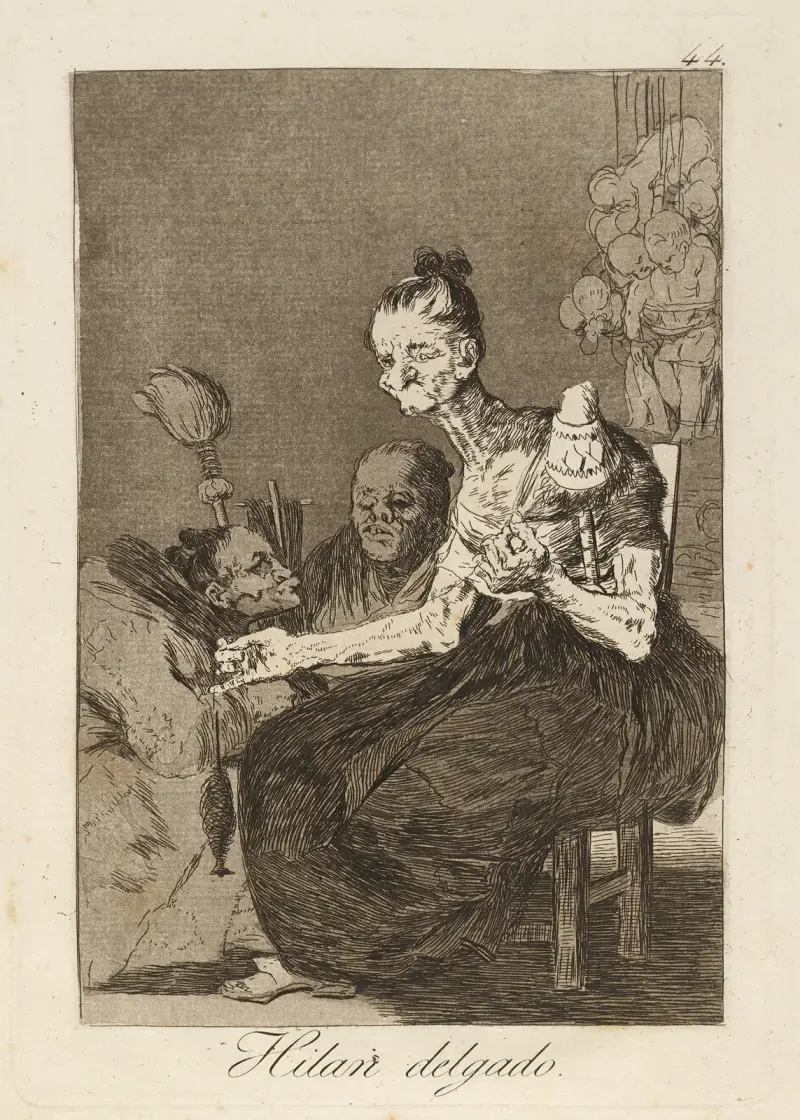Hilan delgado. (Przędą cienko.), Francisco de Goya
