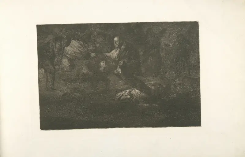 La vieillard errant parmi les fantômes av Francisco de Goya