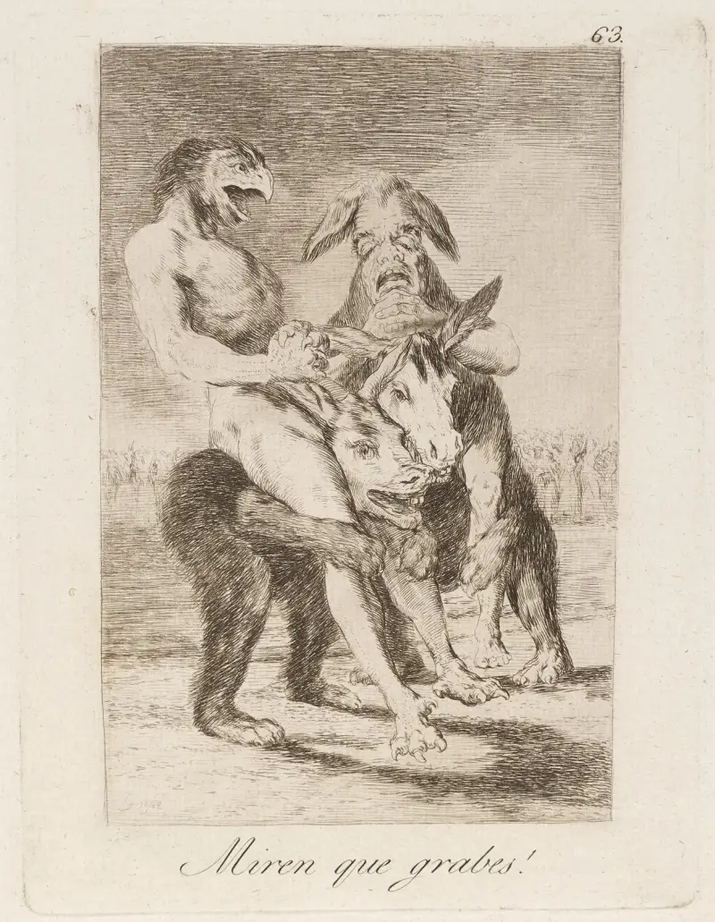 Miren que grabes! (Seht, wie feierlich sie sind!) von Francisco de Goya
